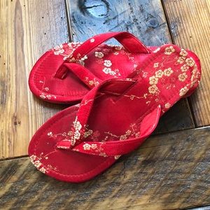Red flip flop house shoe